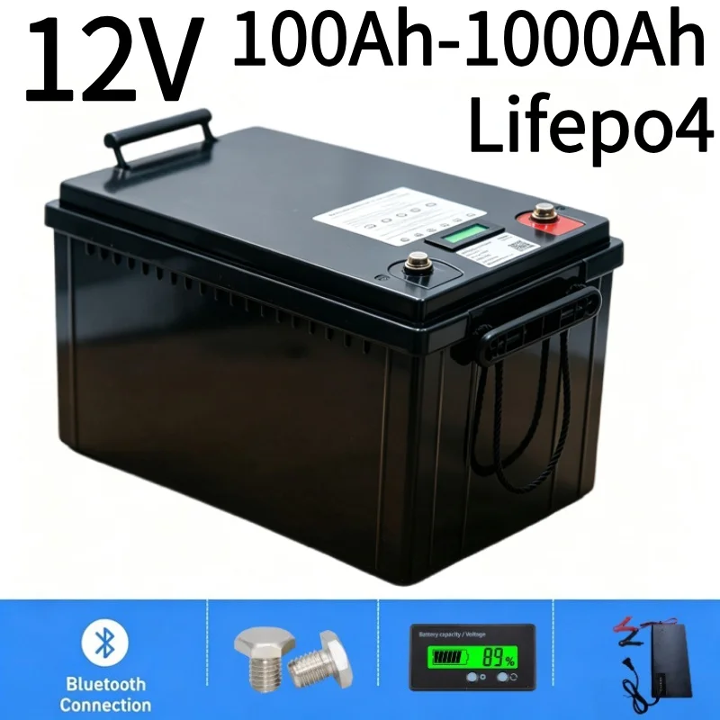 Lifepo4 12V 100Ah Bms Bluetooth - Bateria de Lítio LiFePO4 12V 100Ah-1000Ah,
