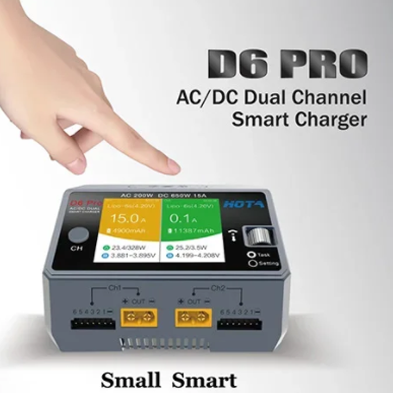 Hota D6 Pro Dual Lipo Charger - Carregador de Bateria Sem Fio HOTA