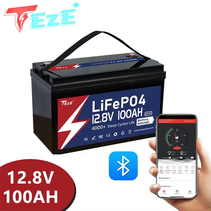 Lifepo4 12V 100Ah Bms Bluetooth - 8000 ciclos 12V 24V Lifepo4 baterias