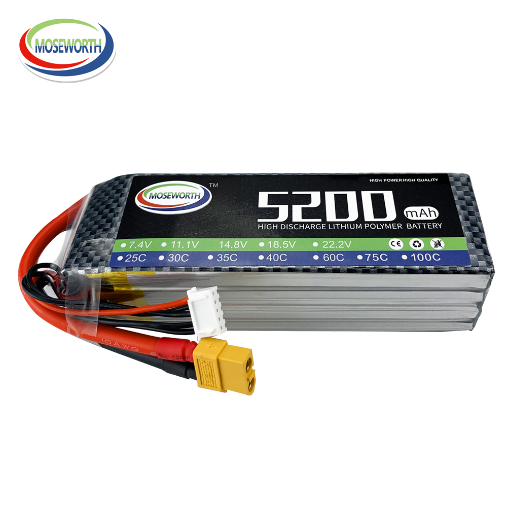 6S Lipo Battery 22.2V 5000Mah - Bateria Lipo com Plugue XT60, Bateria