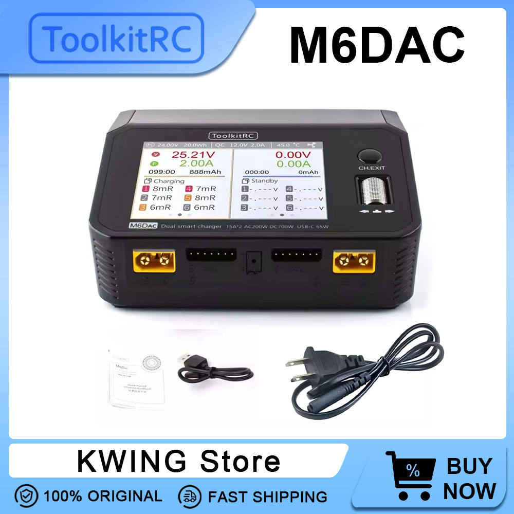 Toolkitrc M6Dac Smart Charger - ToolkitRC M6DAC Carregador Inteligente Duplo AC