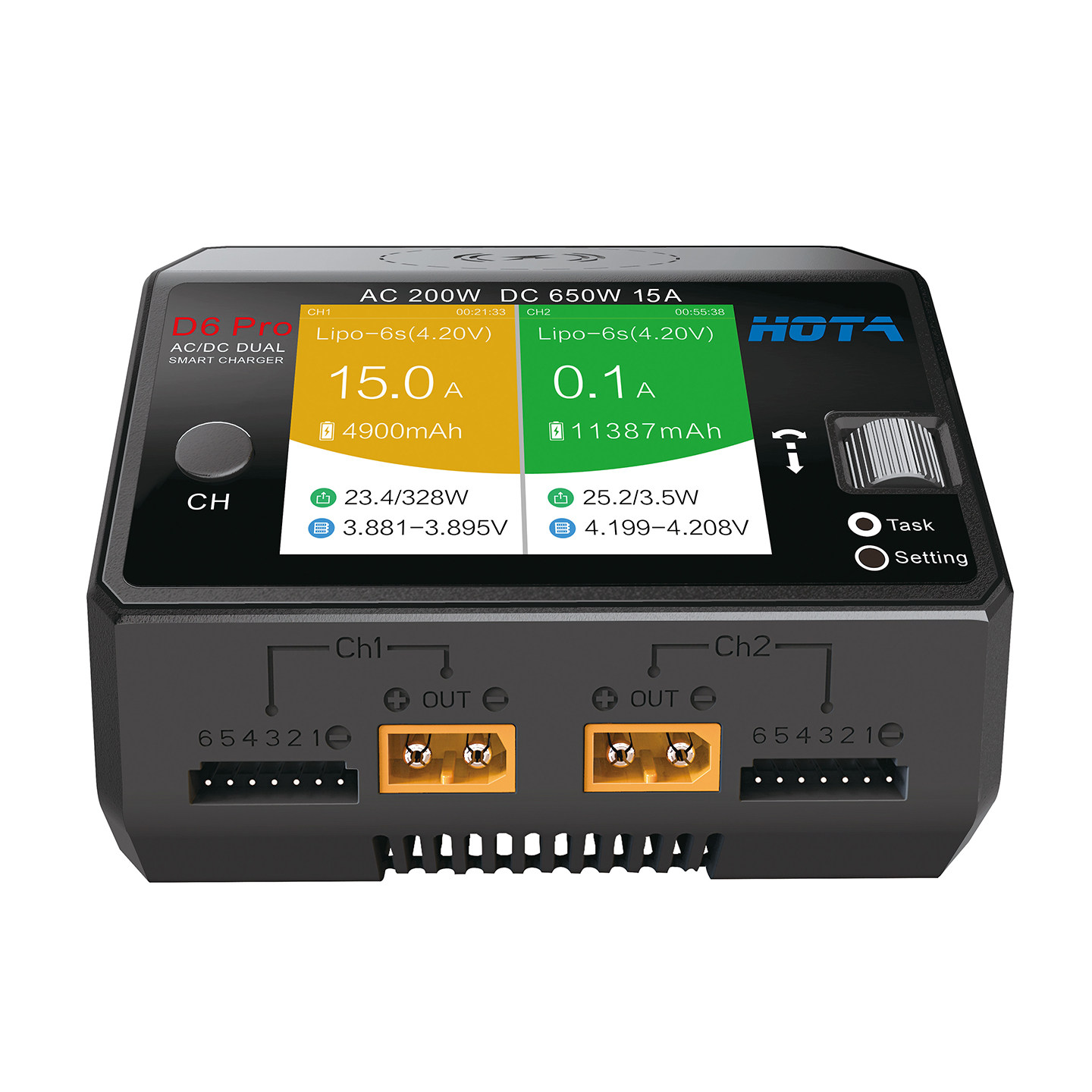 Hota D6 Pro Dual Lipo Charger - Carregador Inteligente de Balanço Duplo HOTA
