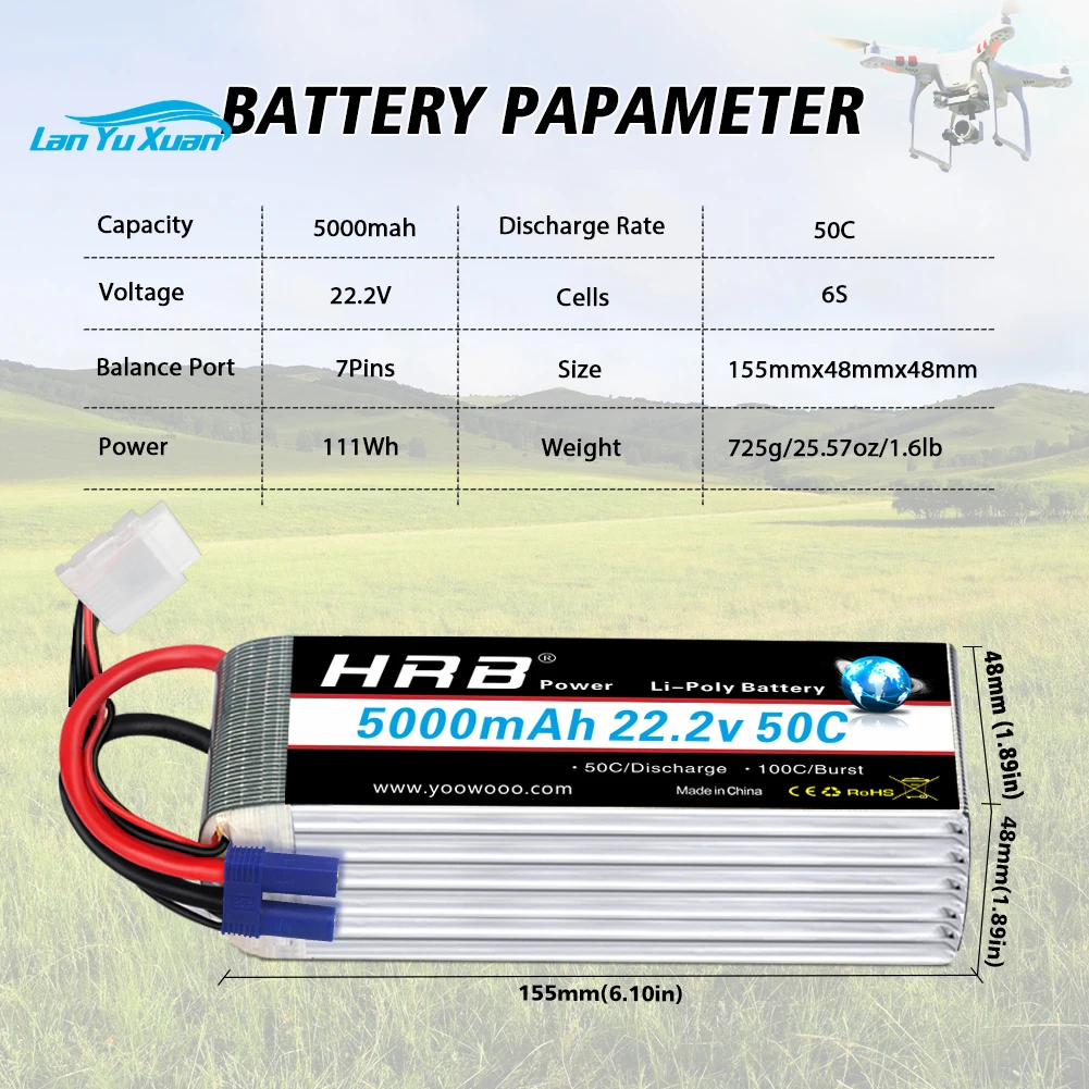 Bateria lipo 2 peças 6s 22.2v  - 6S Lipo Battery 22.2V 5000Mah avaliação e preço