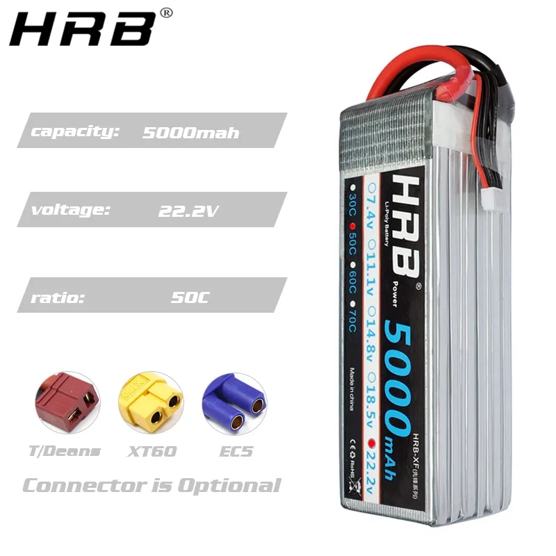 Bateria lipo hrb 6s 22.2v 5000 - 6S Lipo Battery 22.2V 5000Mah avaliação e preço