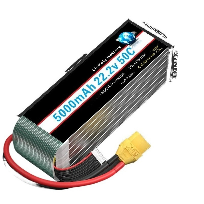 Novo 5000/6000mah 22.2v bateri - 6S Lipo Battery 22.2V 5000Mah avaliação e preço
