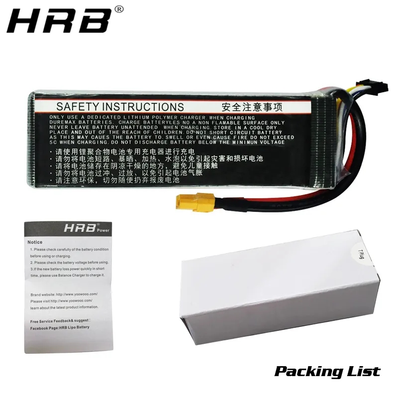 Bateria lipo hrb 6s 22.2v 5000 - 6S Lipo Battery 22.2V 5000Mah avaliação e preço