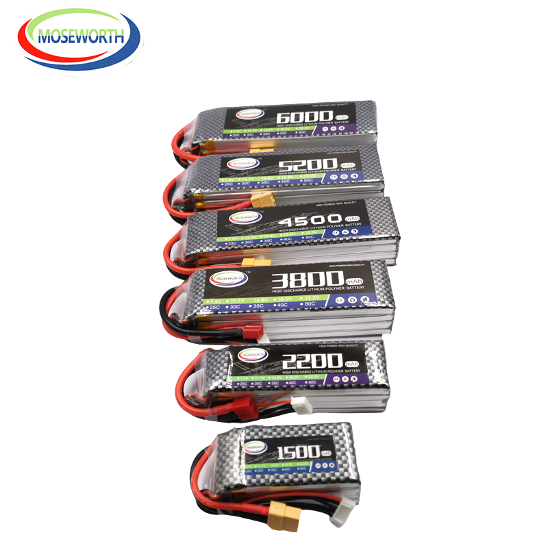 2S 3S 4S 6S RC LiPo Bateria 7. - 4S Lipo Battery 14.8V 6000Mah avaliação e preço