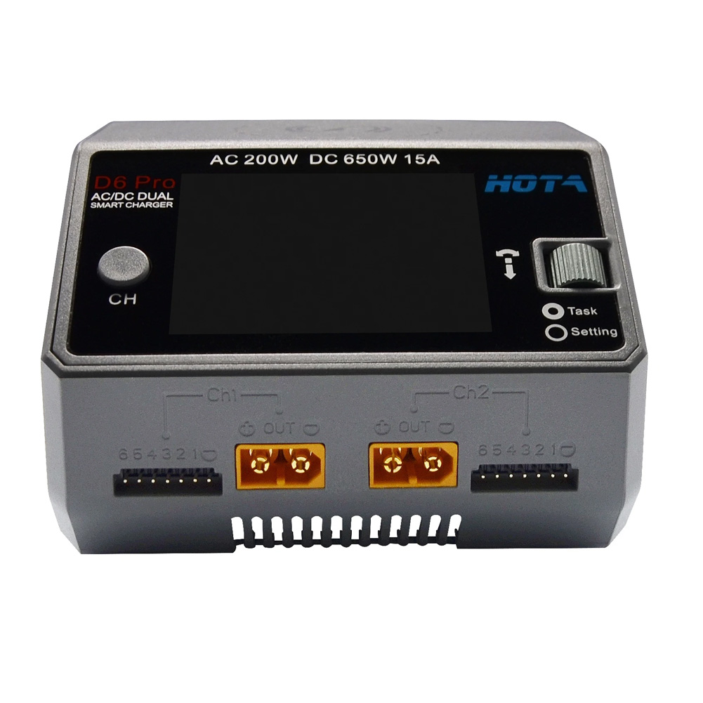 HOTA D6 Pro Preto AC 200w DC 2 - Hota D6 Pro Dual Lipo Charger avaliação e preço
