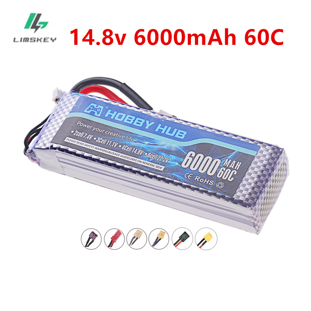 Bateria Lipo 6000mAh 14.8V 4S  - 4S Lipo Battery 14.8V 6000Mah avaliação e preço