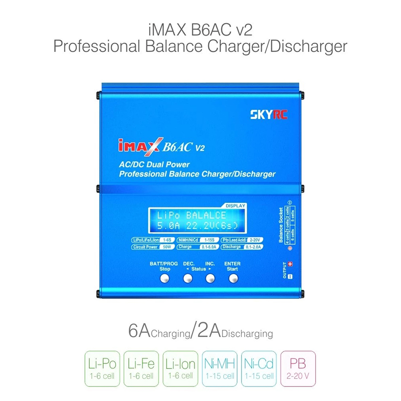 Original skyrc imax b6ac v2 6a - Skyrc B6 Neo Smart Charger avaliação e preço