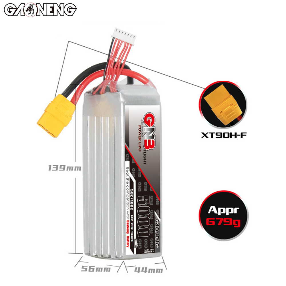 Bateria original de lítio GNB  - 6S Lipo Battery 22.2V 5000Mah avaliação e preço